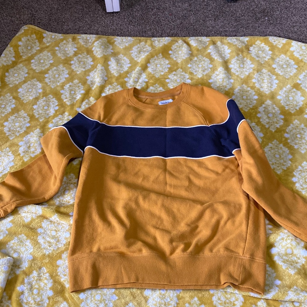 Gold and navy sweatshirt
